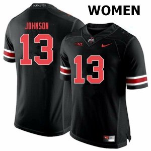 NCAA Ohio State Buckeyes Women's #13 Tyreke Johnson Black Out Nike Football College Jersey ULF6045RT